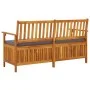 Banco de almacenaje con cojín madera maciza de acacia 148 cm de vidaXL, Bancos de jardín - Ref: Foro24-316740, Precio: 274,38...