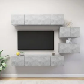 Set muebles de salón TV 6 pzas madera ingeniería gris hormigón de vidaXL, Muebles TV - Ref: Foro24-3079146, Precio: 207,03 €,...