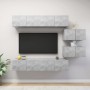 TV-Wohnzimmermöbel-Set, 6-teilig, Betongrau, Holzwerkstoff von vidaXL, TV-Möbel - Ref: Foro24-3079146, Preis: 208,05 €, Rabat...