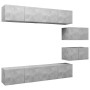 TV-Wohnzimmermöbel-Set, 6-teilig, Betongrau, Holzwerkstoff von vidaXL, TV-Möbel - Ref: Foro24-3079146, Preis: 208,05 €, Rabat...