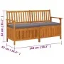 Banco de almacenaje con cojín madera maciza de acacia 148 cm de vidaXL, Bancos de jardín - Ref: Foro24-316740, Precio: 274,38...