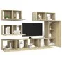 TV-Lounge-Möbel-Set 6-teilig Sonoma Eiche Ingenieurholz von vidaXL, TV-Möbel - Ref: Foro24-3079030, Preis: 238,02 €, Rabatt: %