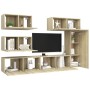 TV-Lounge-Möbel-Set 6-teilig Sonoma Eiche Ingenieurholz von vidaXL, TV-Möbel - Ref: Foro24-3079030, Preis: 230,65 €, Rabatt: %