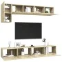 TV-Wände 5 Stück Spanplatte Sonoma-Eiche von vidaXL, TV-Möbel - Ref: Foro24-3079009, Preis: 197,97 €, Rabatt: %