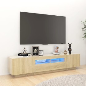 TV-Schrank mit LED-Leuchten, Farbe Sonoma-Eiche, 180 x 35 x 40 cm von vidaXL, TV-Möbel - Ref: Foro24-3081900, Preis: 114,47 €...