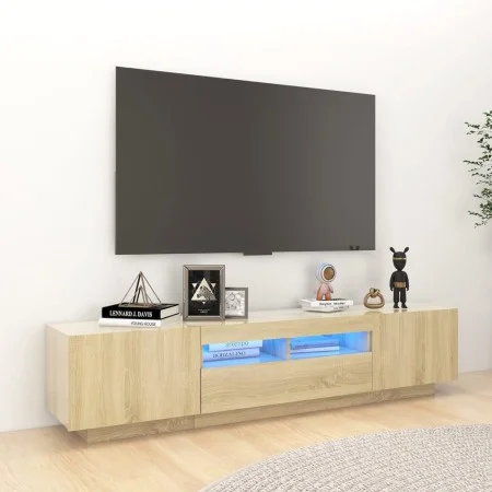 TV-Schrank mit LED-Leuchten, Farbe Sonoma-Eiche, 180 x 35 x 40 cm von vidaXL, TV-Möbel - Ref: Foro24-3081900, Preis: 111,03 €...