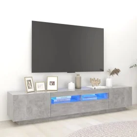 Concrete gray TV cabinet with LED lights 200x35x40 cm by vidaXL, TV Furniture - Ref: Foro24-3081910, Price: 133,26 €, Discoun...