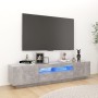 TV stand with LED lights in concrete gray, 180x35x40 cm by vidaXL, TV Furniture - Ref: Foro24-3081901, Price: 116,16 €, Disco...