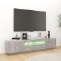 TV stand with LED lights in concrete gray, 180x35x40 cm by vidaXL, TV Furniture - Ref: Foro24-3081901, Price: 116,16 €, Disco...