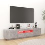 TV stand with LED lights in concrete gray, 180x35x40 cm by vidaXL, TV Furniture - Ref: Foro24-3081901, Price: 116,16 €, Disco...