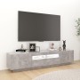 TV stand with LED lights in concrete gray, 180x35x40 cm by vidaXL, TV Furniture - Ref: Foro24-3081901, Price: 116,16 €, Disco...
