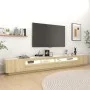 TV cabinet with LED lights Sonoma oak color 300x35x40 cm by vidaXL, TV Furniture - Ref: Foro24-3081927, Price: 185,20 €, Disc...
