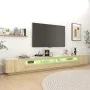 TV cabinet with LED lights Sonoma oak color 300x35x40 cm by vidaXL, TV Furniture - Ref: Foro24-3081927, Price: 185,20 €, Disc...