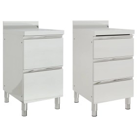 Gewerbliche Küchenschränke 2 Einheiten aus Edelstahl von vidaXL, Wiederherstellung - Ref: Foro24-3081934, Preis: 610,20 €, Ra...