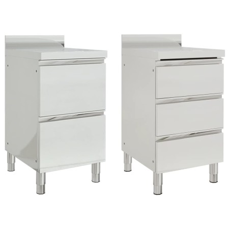 Commercial kitchen cabinets 2 units stainless steel by vidaXL, Restoration - Ref: Foro24-3081934, Price: 610,20 €, Discount: %