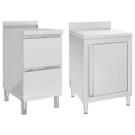 Armarios de cocina comercial 2 unidades acero inoxidable de vidaXL, Restauración - Ref: Foro24-3081936, Precio: 618,64 €