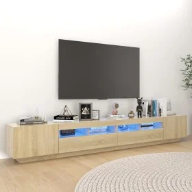 Armario TV con luces LED color roble Sonoma 260x35x40 cm de vidaXL, Muebles TV - Ref: Foro24-3081918, Precio: 173,22 €, Descu...