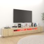 TV-Schrank mit LED-Leuchten, Farbe Sonoma-Eiche, 260 x 35 x 40 cm von vidaXL, TV-Möbel - Ref: Foro24-3081918, Preis: 178,60 €...