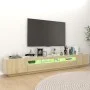 Armario TV con luces LED color roble Sonoma 260x35x40 cm de vidaXL, Muebles TV - Ref: Foro24-3081918, Precio: 173,22 €, Descu...