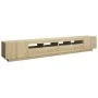 Armario TV con luces LED color roble Sonoma 260x35x40 cm de vidaXL, Muebles TV - Ref: Foro24-3081918, Precio: 173,22 €, Descu...