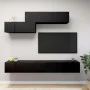 6-teiliges TV-Wohnzimmermöbelset aus schwarzem Holzwerkstoff von vidaXL, TV-Möbel - Ref: Foro24-3078835, Preis: 245,21 €, Rab...