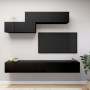 6-teiliges TV-Wohnzimmermöbelset aus schwarzem Holzwerkstoff von vidaXL, TV-Möbel - Ref: Foro24-3078835, Preis: 246,15 €, Rab...