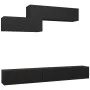 6-teiliges TV-Wohnzimmermöbelset aus schwarzem Holzwerkstoff von vidaXL, TV-Möbel - Ref: Foro24-3078835, Preis: 245,21 €, Rab...