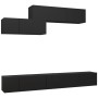 6-teiliges TV-Wohnzimmermöbelset aus schwarzem Holzwerkstoff von vidaXL, TV-Möbel - Ref: Foro24-3078835, Preis: 246,15 €, Rab...