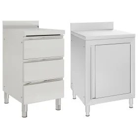 Commercial kitchen cabinets 2 units stainless steel by vidaXL, Restoration - Ref: Foro24-3081937, Price: 533,43 €, Discount: %