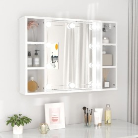 Mueble con espejo y LED blanco brillante 76x15x55 cm
