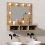 Furniture with mirror and LED lights Sonoma oak 60x31.5x62 cm by vidaXL, bathroom vanities - Ref: Foro24-808885, Price: 51,15...