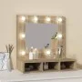 Furniture with mirror and LED lights Sonoma oak 60x31.5x62 cm by vidaXL, bathroom vanities - Ref: Foro24-808885, Price: 51,15...