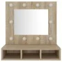 Mueble con espejo y luces LED roble Sonoma 60x31,5x62 cm de vidaXL, Tocadores de baño - Ref: Foro24-808885, Precio: 50,47 €, ...
