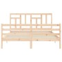 Bed frame with solid wood headboard 160x200 cm by vidaXL, Beds and slatted bases - Ref: Foro24-3194971, Price: 140,48 €, Disc...