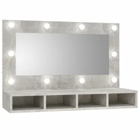 Concrete gray furniture with mirror and LED lights 90x31.5x62 cm by vidaXL, bathroom vanities - Ref: Foro24-808895, Price: 61...