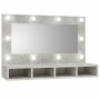 Betongraue Möbel mit Spiegel und LED-Leuchten 90x31,5x62 cm von vidaXL, Badezimmerwaschtische - Ref: Foro24-808895, Preis: 62...