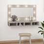 Betongraue Möbel mit Spiegel und LED-Leuchten 90x31,5x62 cm von vidaXL, Badezimmerwaschtische - Ref: Foro24-808895, Preis: 62...