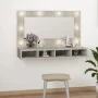 Concrete gray furniture with mirror and LED lights 90x31.5x62 cm by vidaXL, bathroom vanities - Ref: Foro24-808895, Price: 61...