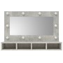 Betongraue Möbel mit Spiegel und LED-Leuchten 90x31,5x62 cm von vidaXL, Badezimmerwaschtische - Ref: Foro24-808895, Preis: 62...
