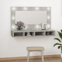 Betongraue Möbel mit Spiegel und LED-Leuchten 90x31,5x62 cm von vidaXL, Badezimmerwaschtische - Ref: Foro24-808895, Preis: 62...