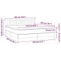 Cama box spring colchón y LED terciopelo negro 180x200 cm