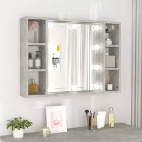 Concrete gray furniture with mirror and LED lights 76x15x55 cm by vidaXL, bathroom vanities - Ref: Foro24-808859, Price: 53,6...