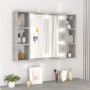 Mueble con espejo y luces LED gris hormigón 76x15x55 cm de vidaXL, Tocadores de baño - Ref: Foro24-808859, Precio: 54,92 €, D...