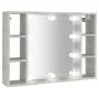 Mueble con espejo y luces LED gris hormigón 76x15x55 cm de vidaXL, Tocadores de baño - Ref: Foro24-808859, Precio: 54,41 €, D...