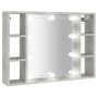 Mueble con espejo y luces LED gris hormigón 76x15x55 cm de vidaXL, Tocadores de baño - Ref: Foro24-808859, Precio: 54,92 €, D...