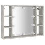 Mueble con espejo y luces LED gris hormigón 76x15x55 cm de vidaXL, Tocadores de baño - Ref: Foro24-808859, Precio: 54,92 €, D...