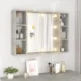 Mueble con espejo y luces LED gris hormigón 76x15x55 cm de vidaXL, Tocadores de baño - Ref: Foro24-808859, Precio: 54,41 €, D...