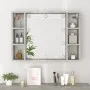Mueble con espejo y luces LED gris hormigón 76x15x55 cm de vidaXL, Tocadores de baño - Ref: Foro24-808859, Precio: 54,41 €, D...
