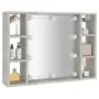 Mueble con espejo y luces LED gris hormigón 76x15x55 cm de vidaXL, Tocadores de baño - Ref: Foro24-808859, Precio: 54,41 €, D...