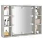 Mueble con espejo y luces LED gris hormigón 76x15x55 cm de vidaXL, Tocadores de baño - Ref: Foro24-808859, Precio: 54,92 €, D...